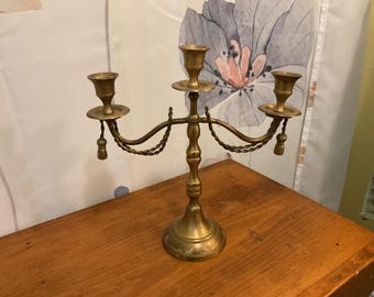 Hollywood Regency Style Brass Candelabra