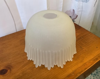 Art Deco Icicle Drip Frosted Glass Dome Shade (damage)