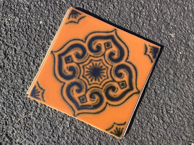 H&R Johnson Cristal MidCentury Ceramic Glazed Tiles Golden Etsy