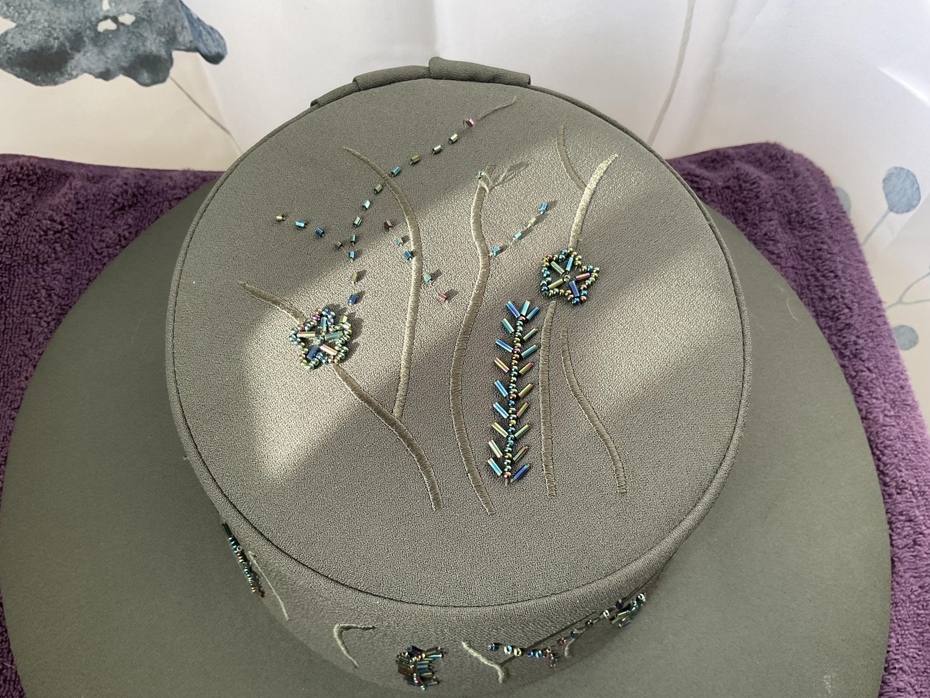 Fifth Sunday Exclusive Women\'s Wine Wide-Brim Embellished Hat Fifth Sunday Exclusive Wool Beaded Hat - Etsy main image 4