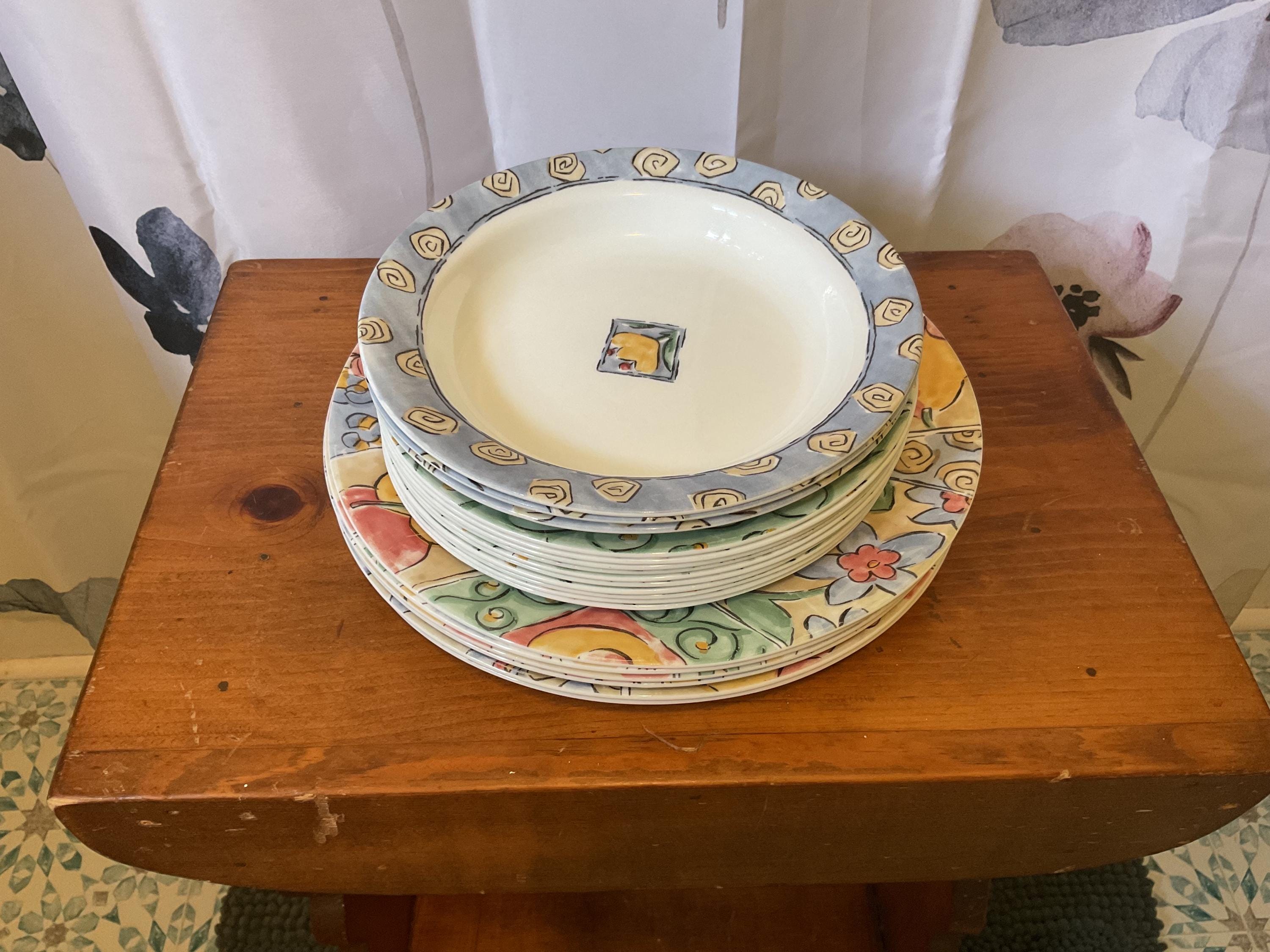 Vintage Blue Flower Lunch Plates - Etsy