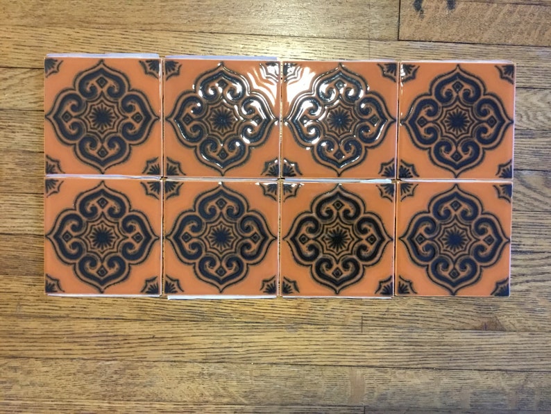 H&R Johnson Cristal MidCentury Ceramic Glazed Tiles Golden Etsy