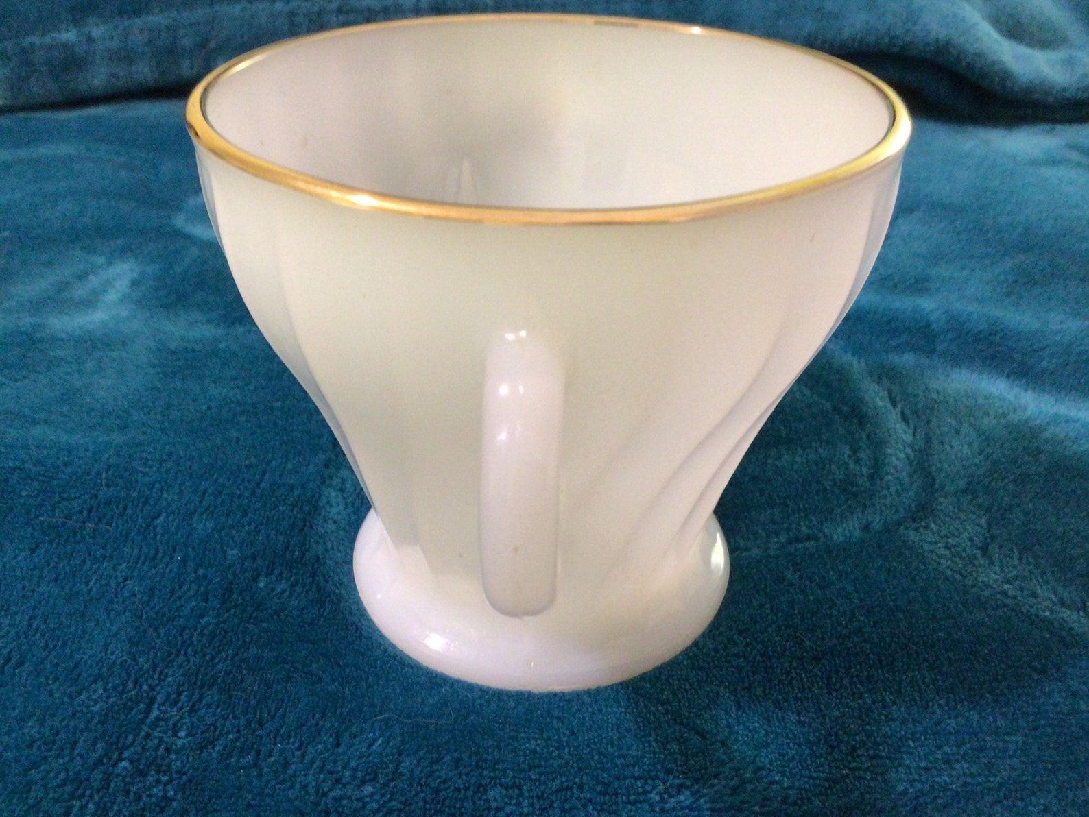 Vintage Fire King Milk Glass Twohandled Sugar Bowl Etsy