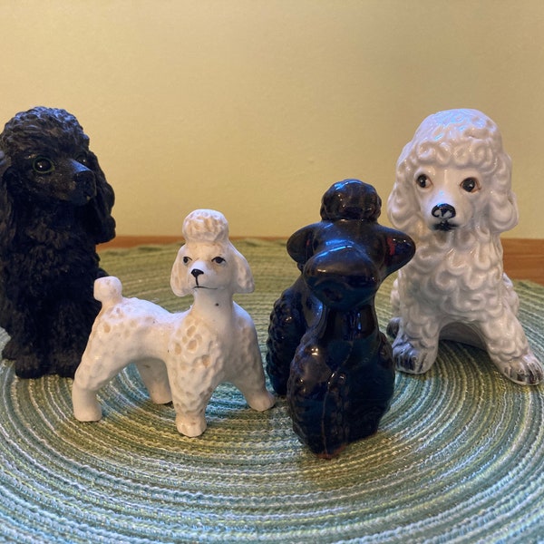 Vintage Ceramic Poodle Figurines Set of 4