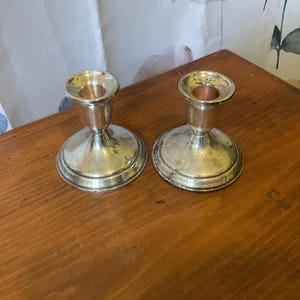 Weighted Sterling Silver Candle Holders - Etsy