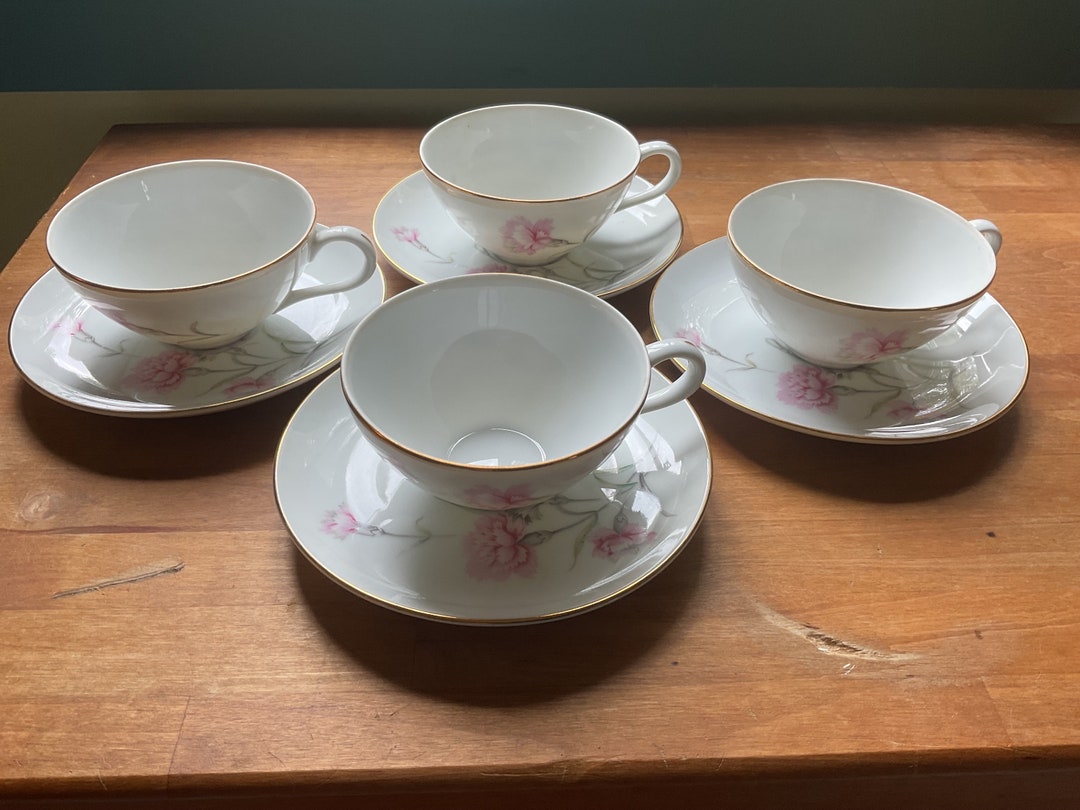 Royal Court Japan Pink Carnation China Cups Saucers (4 Sets) Etsy Royal Court Japan Pink Carnation China Cups Saucers (4 Sets) Etsy