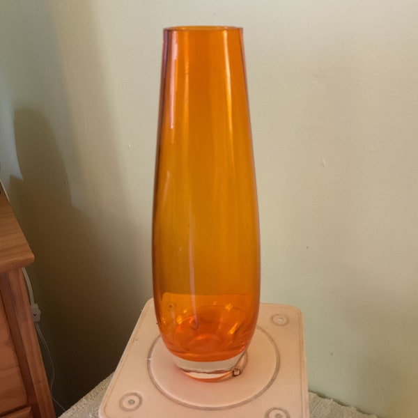 Glass Vase Orange Etsy