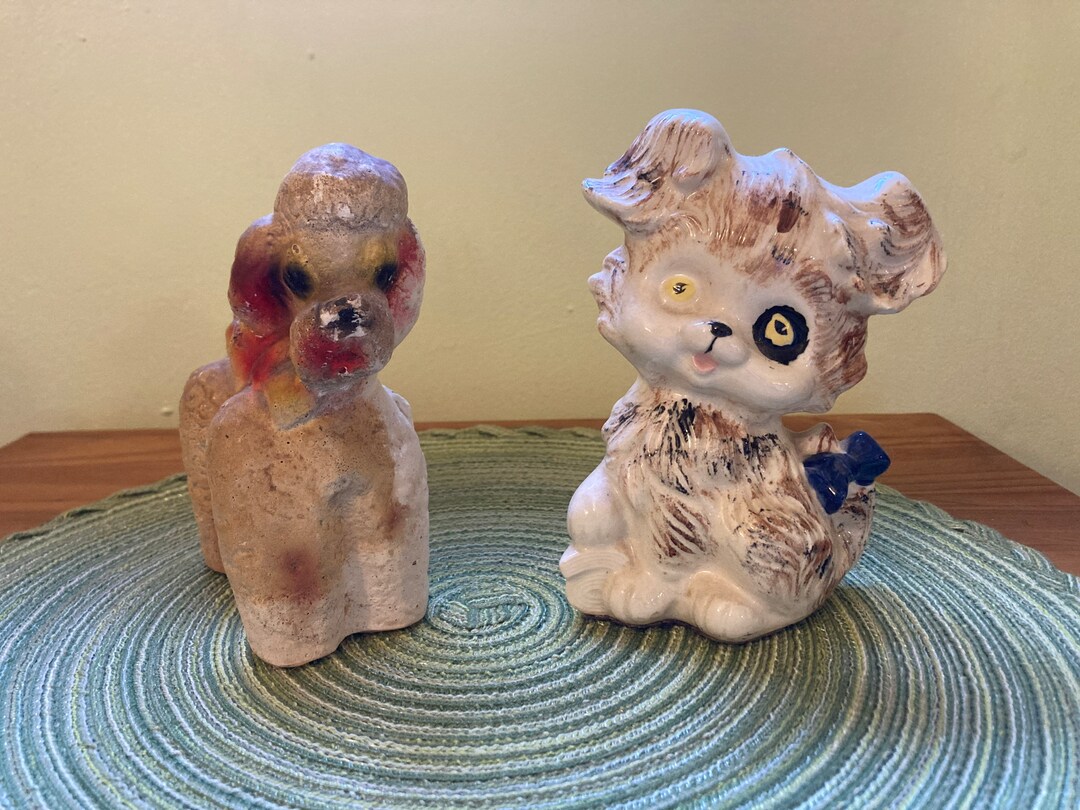 Vintage Ceramic Dog Figurines Set of 2 Etsy