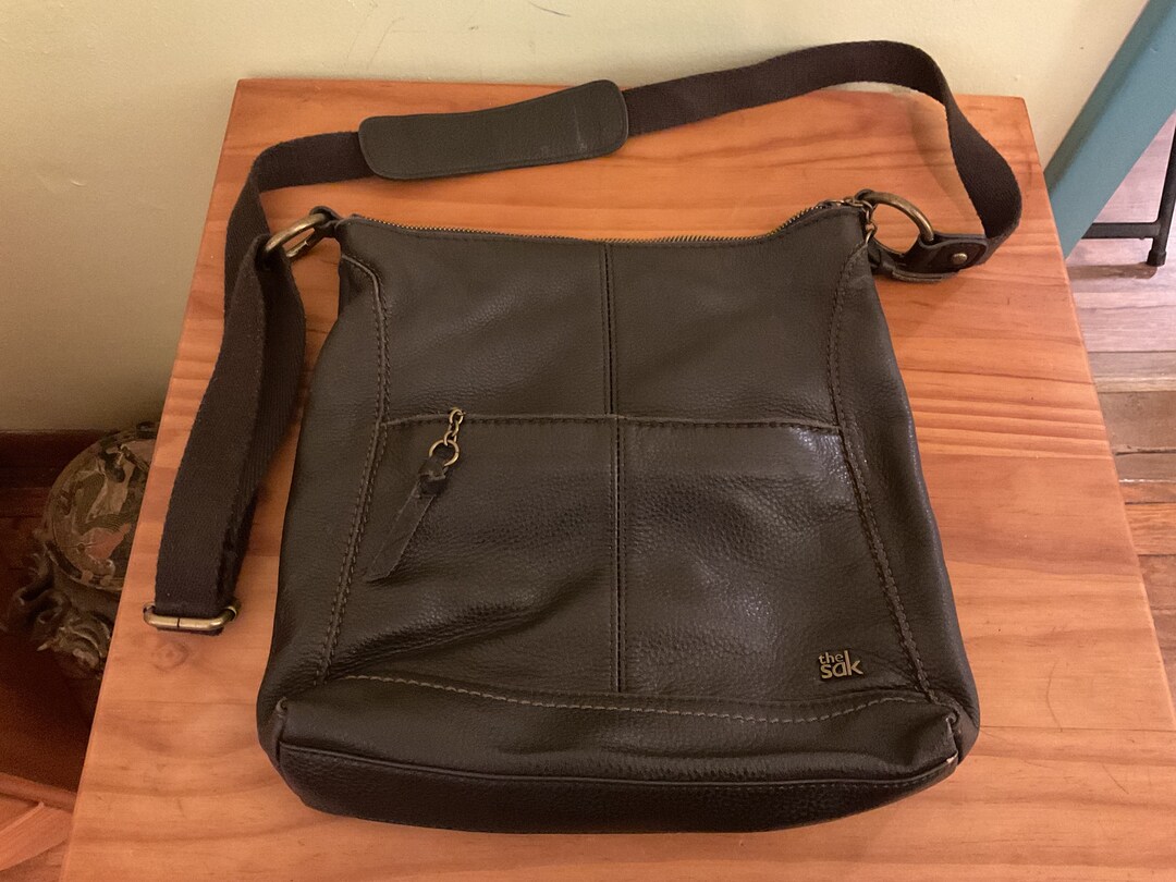 The SAK Brown Leather Crossbody Bag Etsy