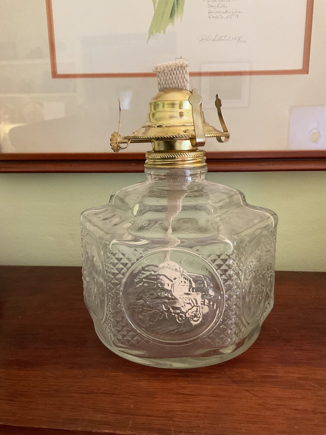 Lamplight Farms Oil Lamp Horse & Buggy Motif Etsy