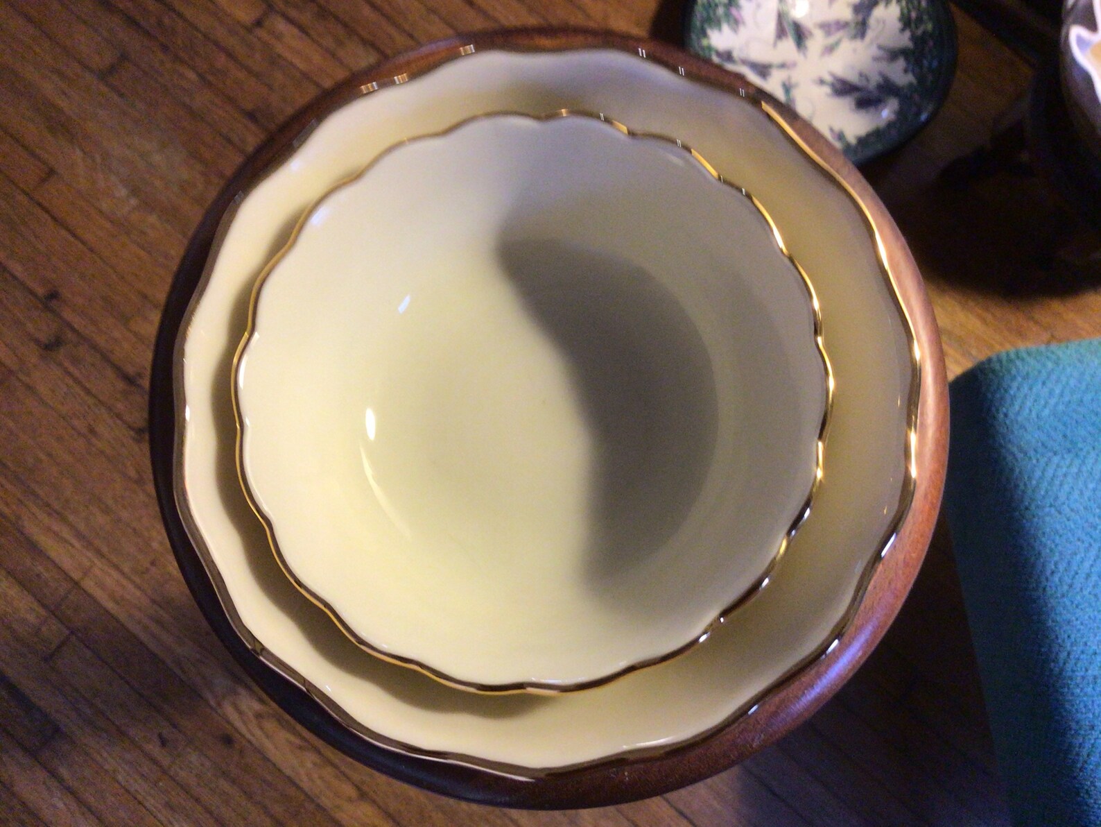 Set of Three Lenox Gold Trim Fine China Bowls Etsy