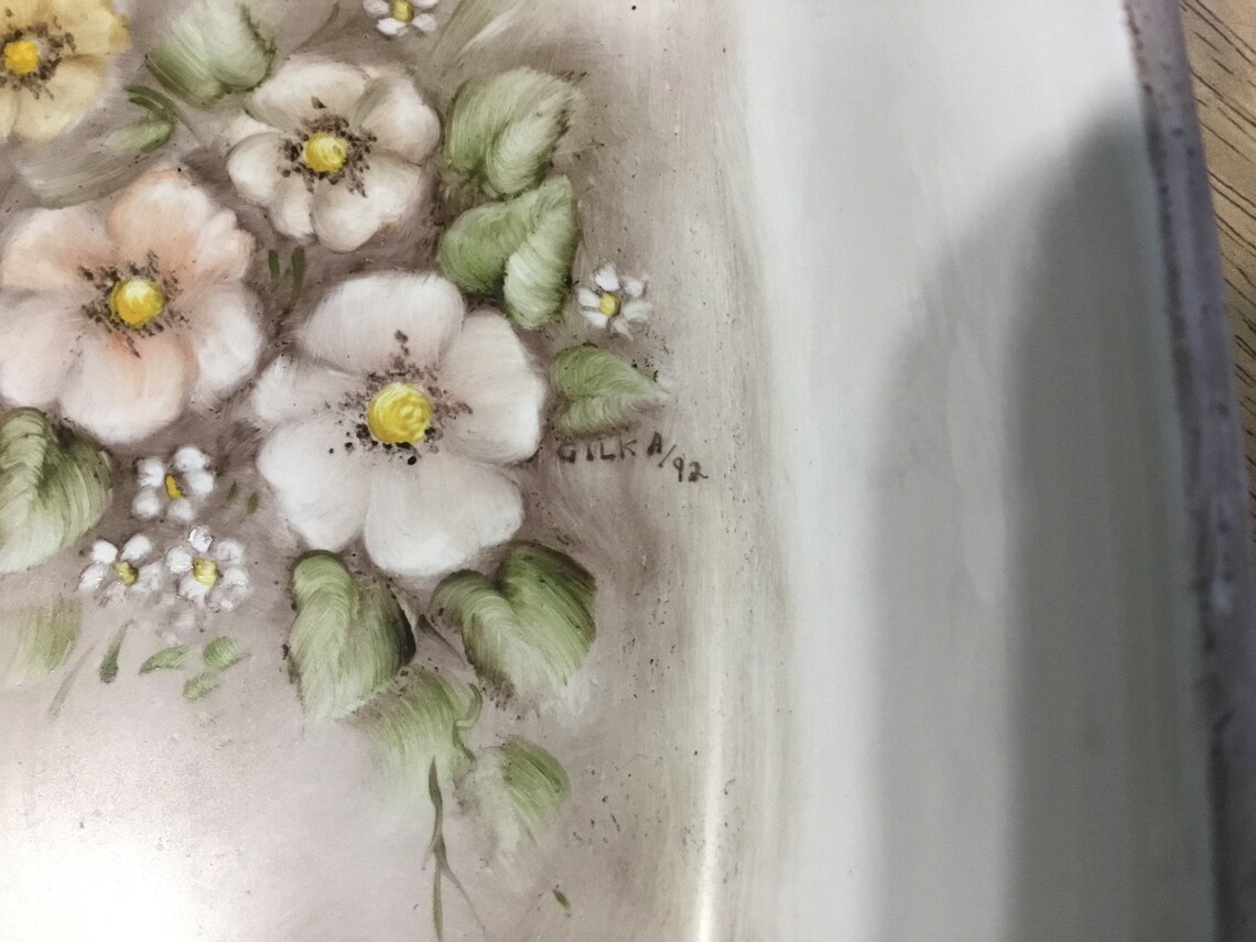 Cuenco cuadrado de cerámica pintado a mano y firmado | Etsy