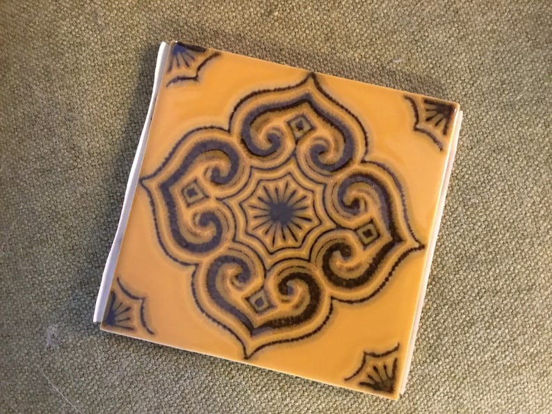 H&R Johnson Cristal MidCentury Ceramic Glazed Tiles Orange Etsy