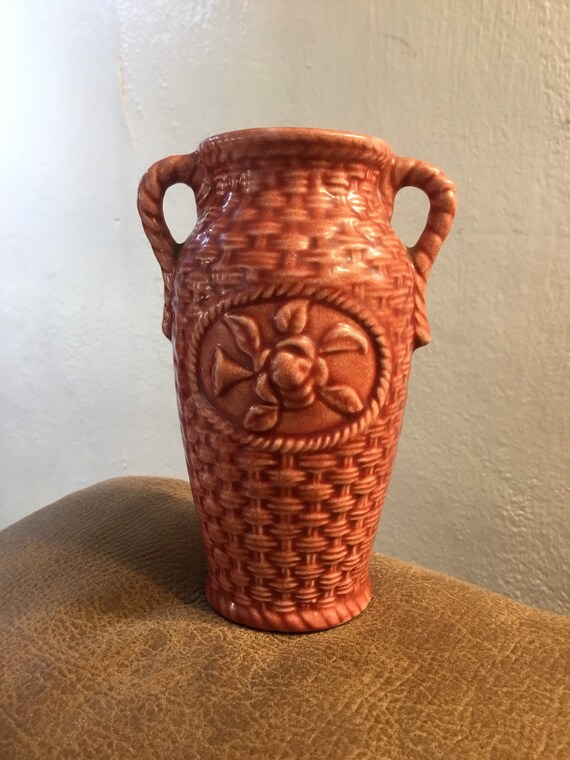 Rose Basket Weave Ceramic Bud Vase Etsy