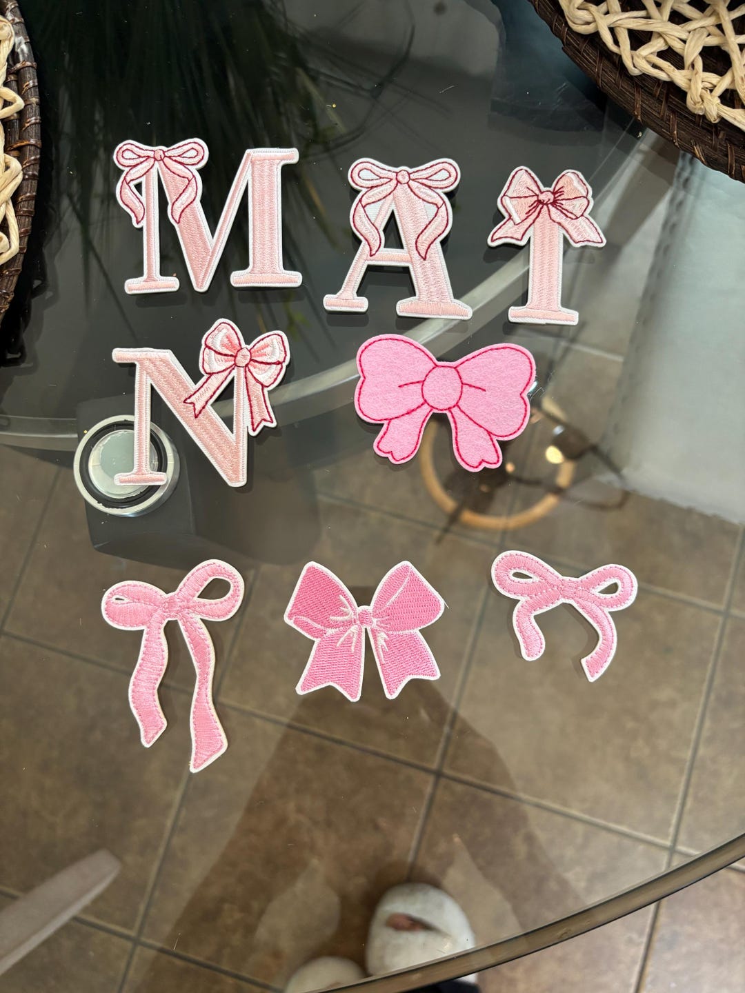Bow Letters Iron on Patches - Etsy