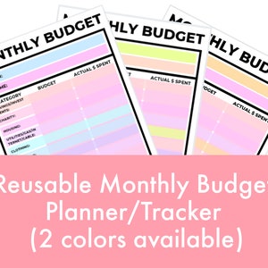 Monthly Budget Planner/Tracker Printable Planner