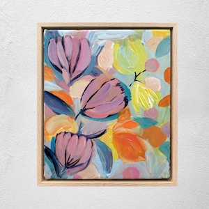 Small Gift Painting, Floral Abstract Art, Small canvas Home Decor, original art, painting on canvas