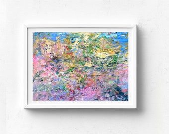 カラフルな抽象画 大きなカラフルな抽象画 アート 明るい抽象画 壁