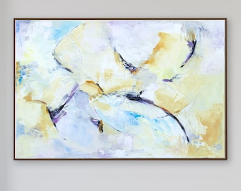 Beige Abstract on Canvas Minimalist Abstract Beige Painting Abstract landscape Wall Art Acrylic Art Living Room Abstract Painting