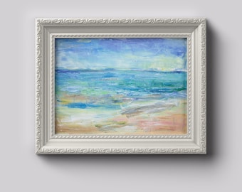 Abstract sea marine oil painting beach