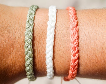 Thick Braided Bracelet or Anklet