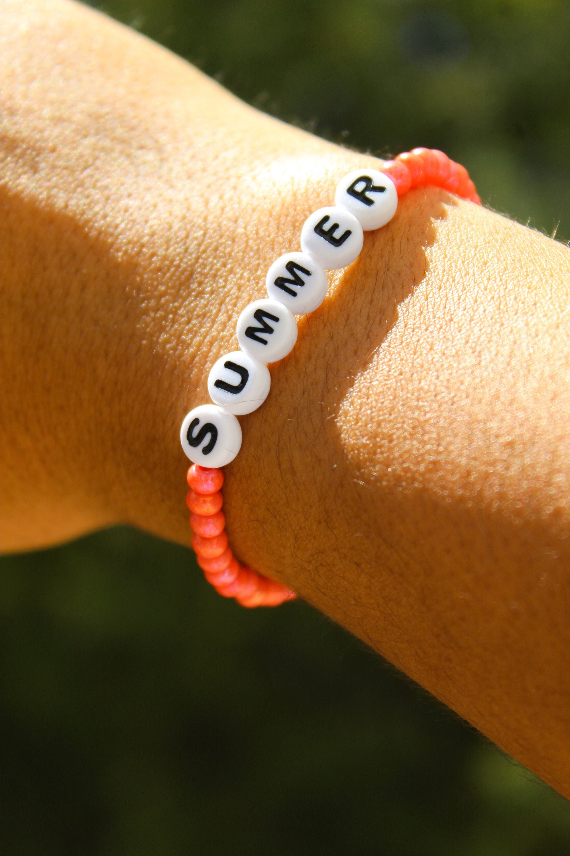 Custom Word Seed Bead Bracelet