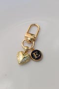 Enamel Initial Locket Keychain: Personalized Purse Charm