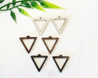 10 Pieces - DIY Unfinished Laser Cut Wood Earrings Blanks - Makers -DIY Crafts - Wood Jewelry Accessories - Wood Shapes – Triangle