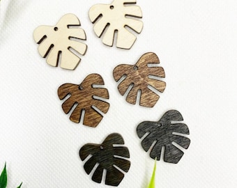 10 Pieces - DIY Unfinished Laser Cut Wood Earrings Blanks - Makers -DIY Crafts - Wood Jewelry Accessories - Wood Shapes – Leaf