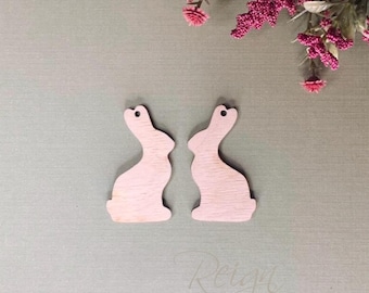 DIY Unfinished earring blanks - Laser Cut Natural Wood Earring Blanks – DIY- Do it yourself - Wood blanks - wood jewelry -RABBIT