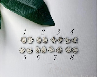 DIY Unfinished Laser Cut Wood Earrings Blanks - Makers -DIY Crafts - Wood Jewelry Accessories - Valentine Collection