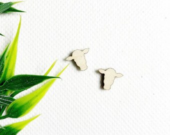 10 Pieces - DIY Unfinished Laser Cut Wood Earrings Blanks - Makers - DIY Crafts - Wood Jewelry Accessories - Wood Shapes - Fun blanks - Cow