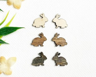 10 Pcs - DIY Unfinished earring blanks - Laser Cut Natural Wood Earring Blanks – DIY- Do it yourself - Wood blanks - wood jewelry - BUNNY