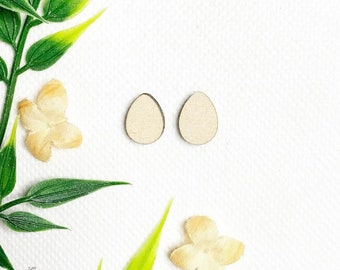 10 Pcs - DIY Unfinished earring blanks - Laser Cut Natural Wood Earring Blanks – DIY- Do it yourself - Wood blanks - wood jewelry - EGG
