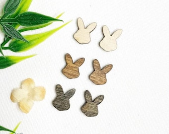 10 Pcs - DIY Unfinished earring blanks - Laser Cut Natural Wood Earring Blanks – DIY- Makers - Wood blanks - wood jewelry - Bunny HEAD