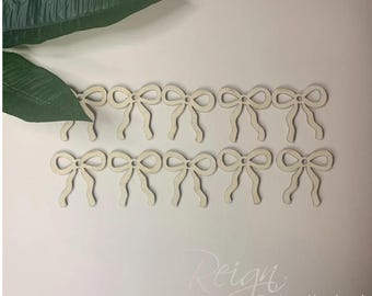 DIY Unfinished Laser Cut Wood Earrings Blanks - Makers -DIY Craft - Wood Jewelry Accessories - Wood Shape - Bows - 10 Pieces