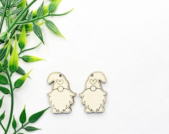 10 Pieces - DIY Unfinished Laser Cut Wood Earrings Blanks - Makers -DIY Crafts - Wood Jewelry Accessories - Wood Shapes – Valentine Gnome