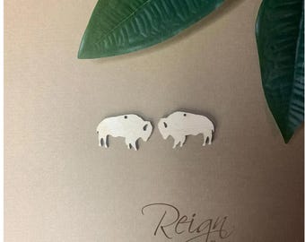 10 Pcs - DIY Unfinished earring blanks - Laser Cut Natural Wood Earring Blanks – DIY- Do it yourself - Wood blanks - wood jewelry - BUFFALO