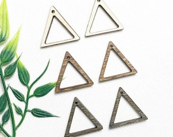 10 Pieces - DIY Unfinished Laser Cut Wood Earrings Blanks - Makers -DIY Crafts - Wood Jewelry Accessories - Wood Shapes - Triangle dangle