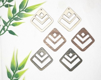 10 Pieces - DIY Unfinished Laser Cut Wood Earrings Blanks - Makers -DIY Crafts - Wood Jewelry Accessories - Wood Shapes - Macrame dangle