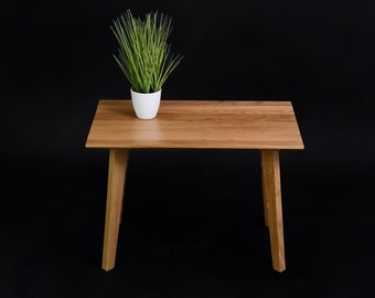 Table de nuit en chêne massif / Support à fleurs / Chevet du milieu du siècle / Petit tabouret / Table d’appoint/ Banc / Moderne /