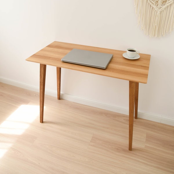 Solid oak Desk/ Office desk/ Wooden desk / Study desk / Mid century desk / PC desk / Computer desk / Laptop desk / Writing / Minimalist