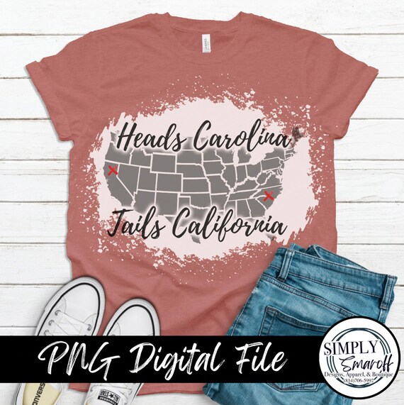 Heads Carolina Tails California PNG Etsy