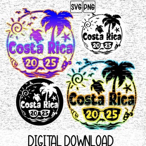 Costa Rica 2025 ornament svg laser, Costa Rican print digital download, Costarica vacation png design for tshirt, San Jose trip 2025 tumbler
