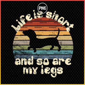 Dachshund PNG: Retro Sunset Wiener Dog Silhouette (Digital Download)