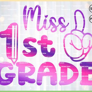Señorita 1er grado png, Primer grado aquí voy svg, Regalo de regreso a clases para niños, Atuendo para el primer día de clases para niña, Camiseta de primer grado, Primaria