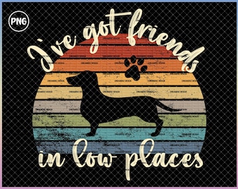 Dachshund PNG: Retro Sunset Wiener Sublimation Design (Digital Download