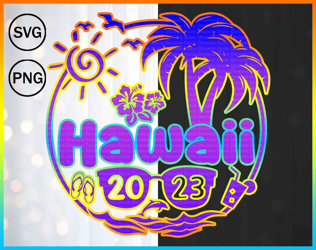 Hawaii 2023 Png Hawaiian Vacation Shirt Design for Etsy
