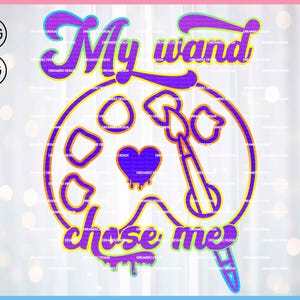My wand chose me artist gift cute, Amateur art lover shirt colorful png, Paintbrush svg, Art teacher gift for male, Artistic tshirt svg for
