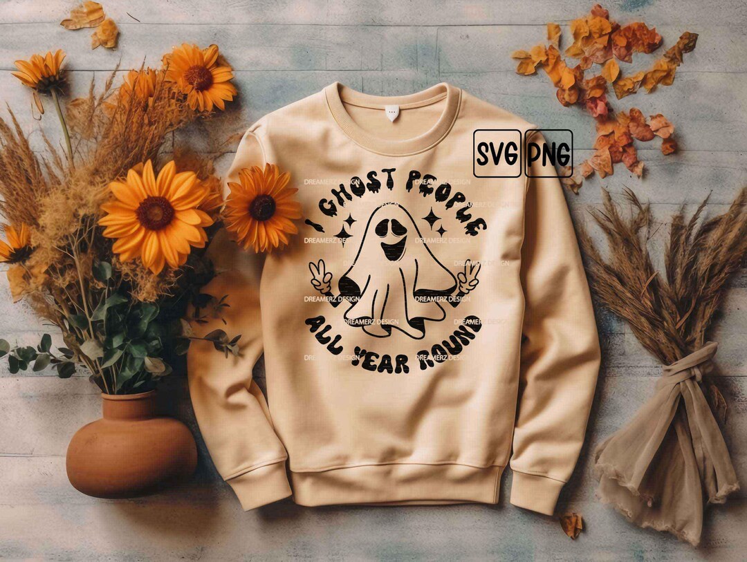 Funny Spooky Ghost SVG PNG: Introvert Halloween Shirt Design (digital ...